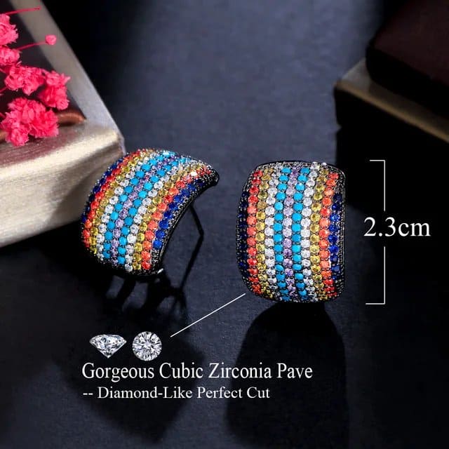 Colourful Cz Earrings