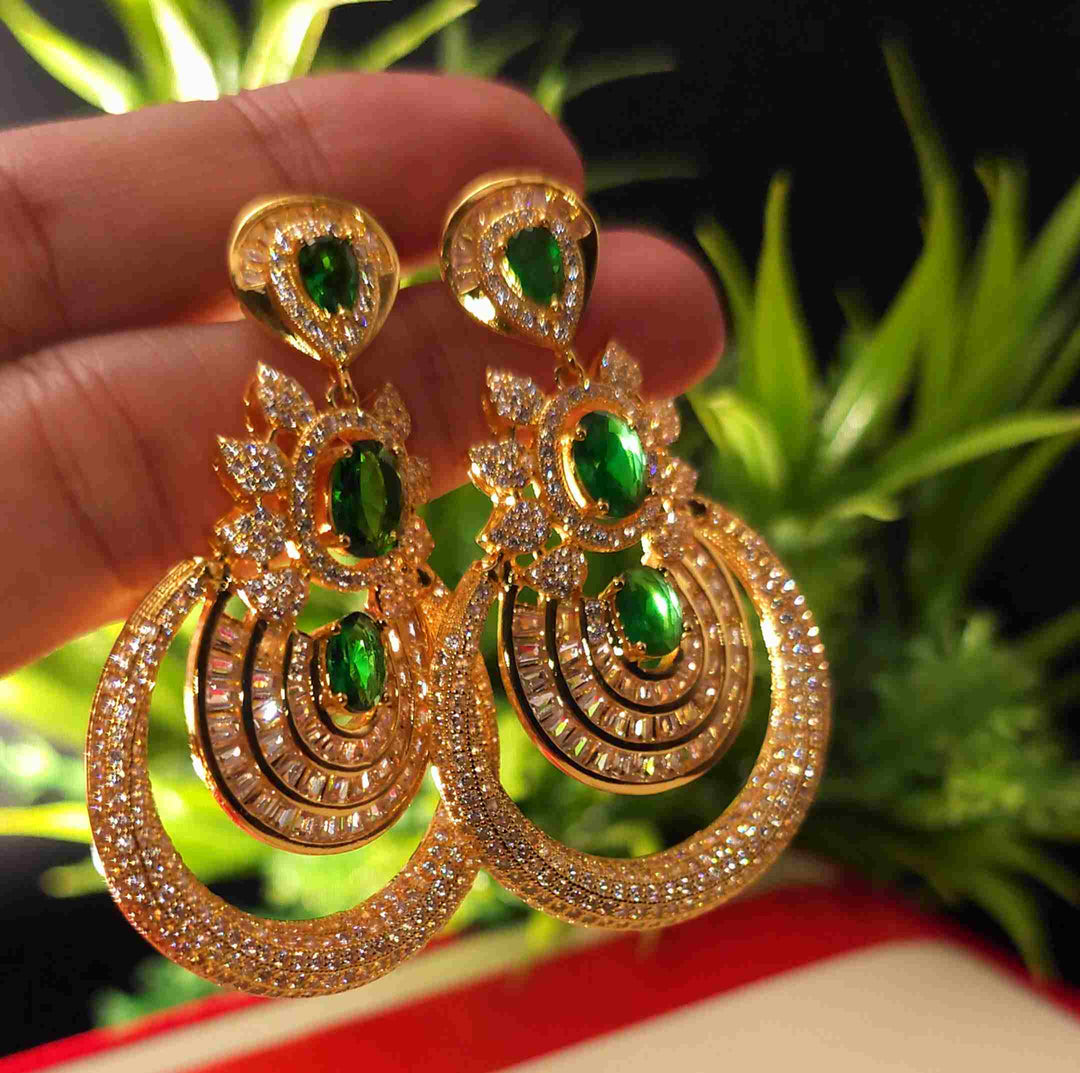 Vintage Emerald Cz Earrings
