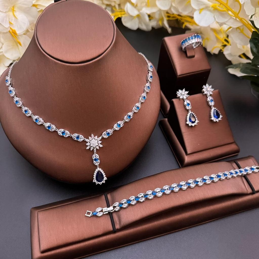 Blue zircon Jewellery set