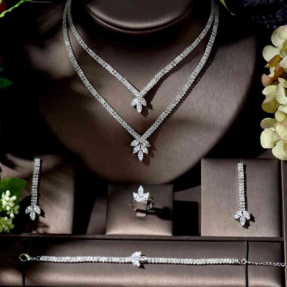 Brides Glam - Pink Zircon Necklace set By Bridesglam. Whatsapp: 03224277666  www.bridesglam.com