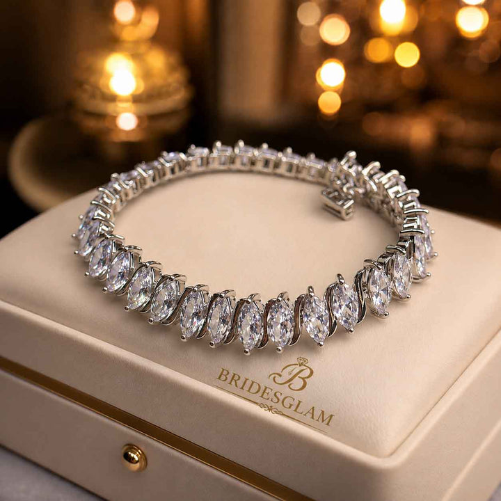 Diamond Cut Oval 24K Cz Bracelet
