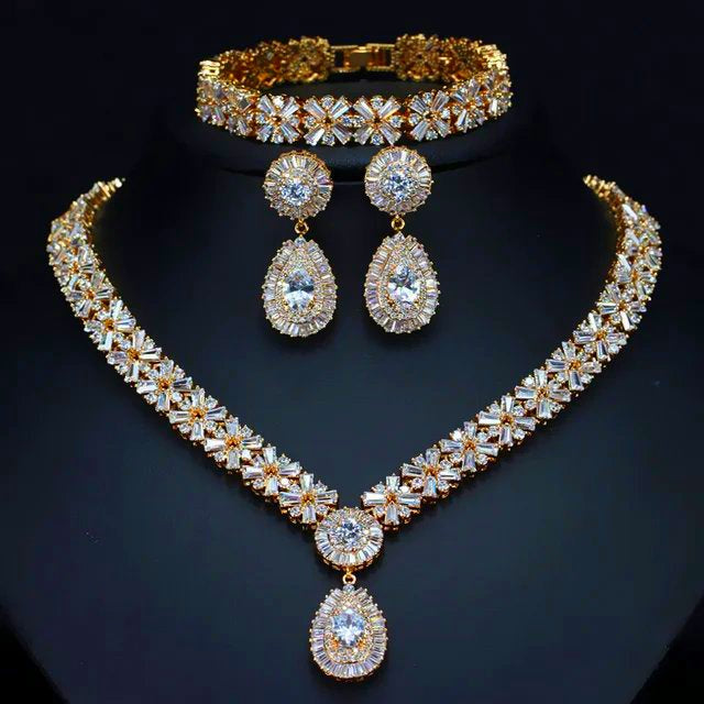 Dubai Gold Plated Zircon Set