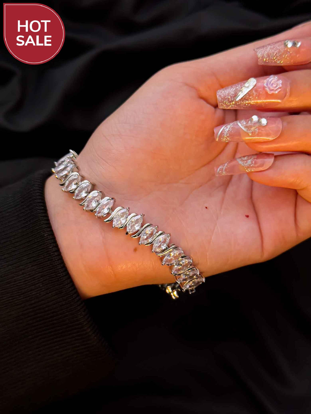 Diamond Cut Oval 24K Cz Bracelet