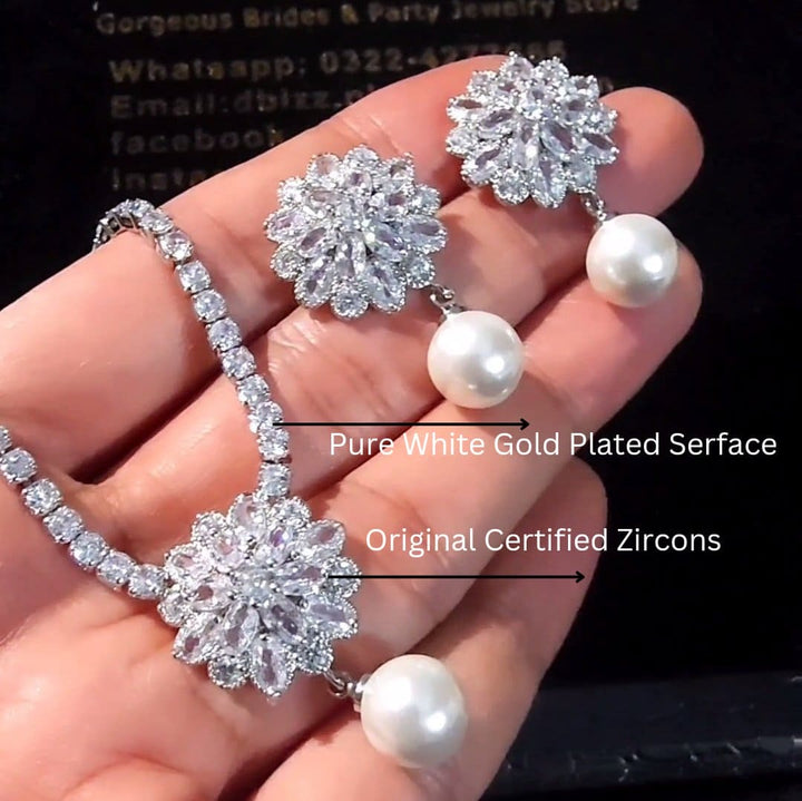 Flower Drop Zircon Set