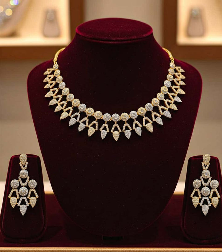 Two Tone Cz Tikka Set