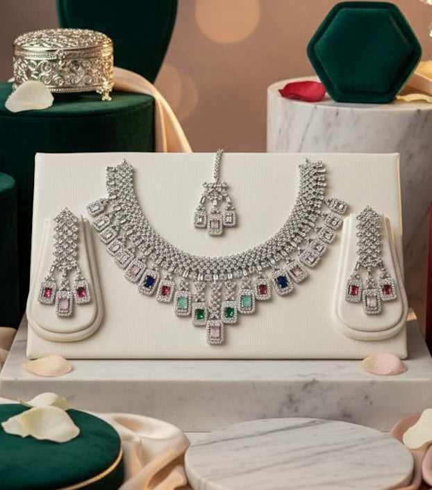 Colorful Cz Bride Set