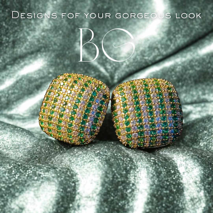 Square Big Cz Studs