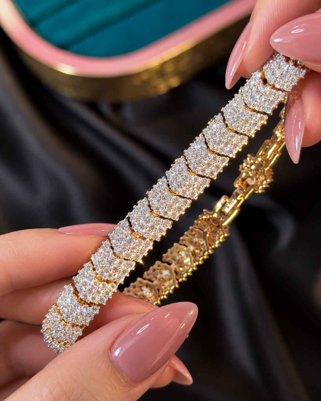 Two Tone Royal Cz Bracelet