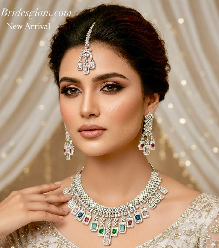 Colorful Cz Bride Set