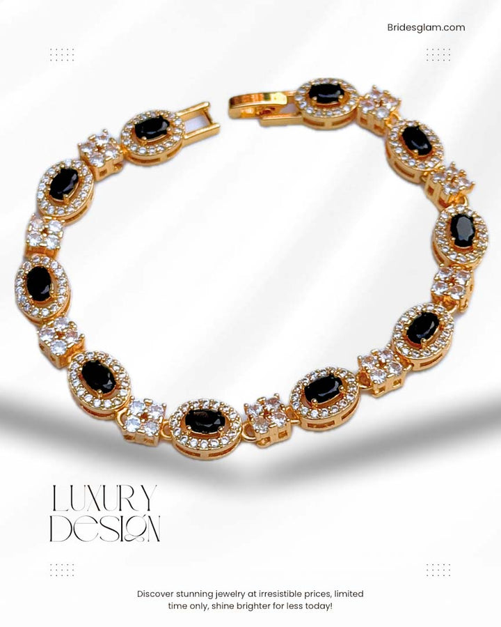 Oval Black Cz Bracelet