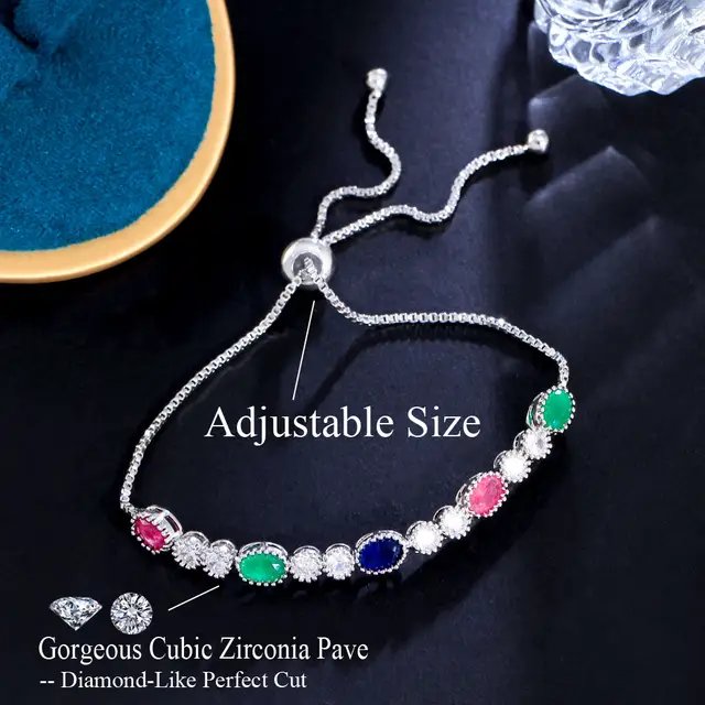 Multi Colour Cz Bracelet