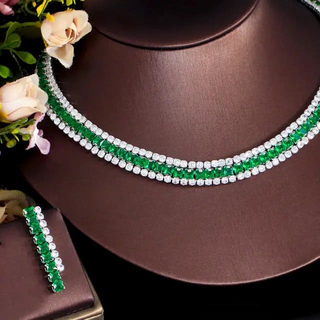 Green Round Cz Necklace