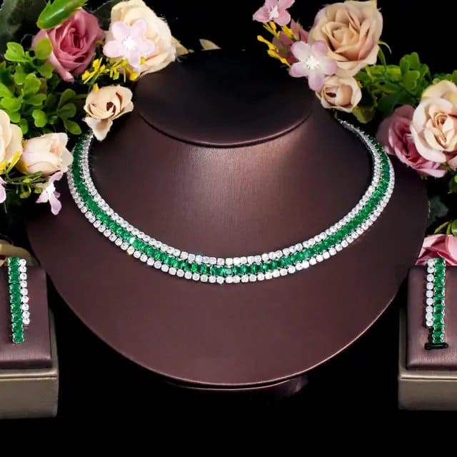 Green Round Cz Necklace