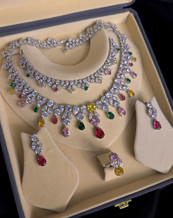 Multi Color Cz Bride Set