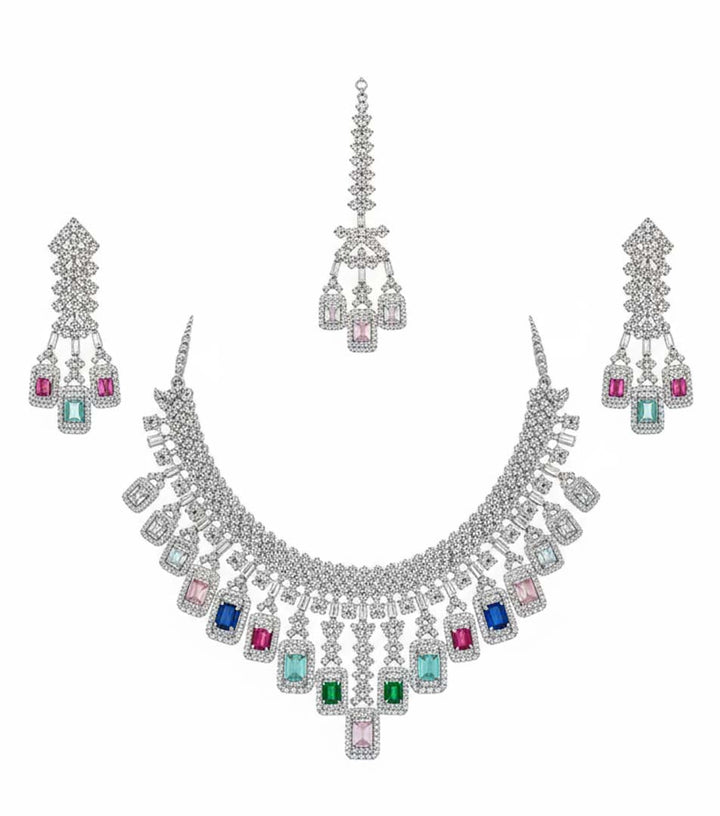 Colorful Cz Bride Set