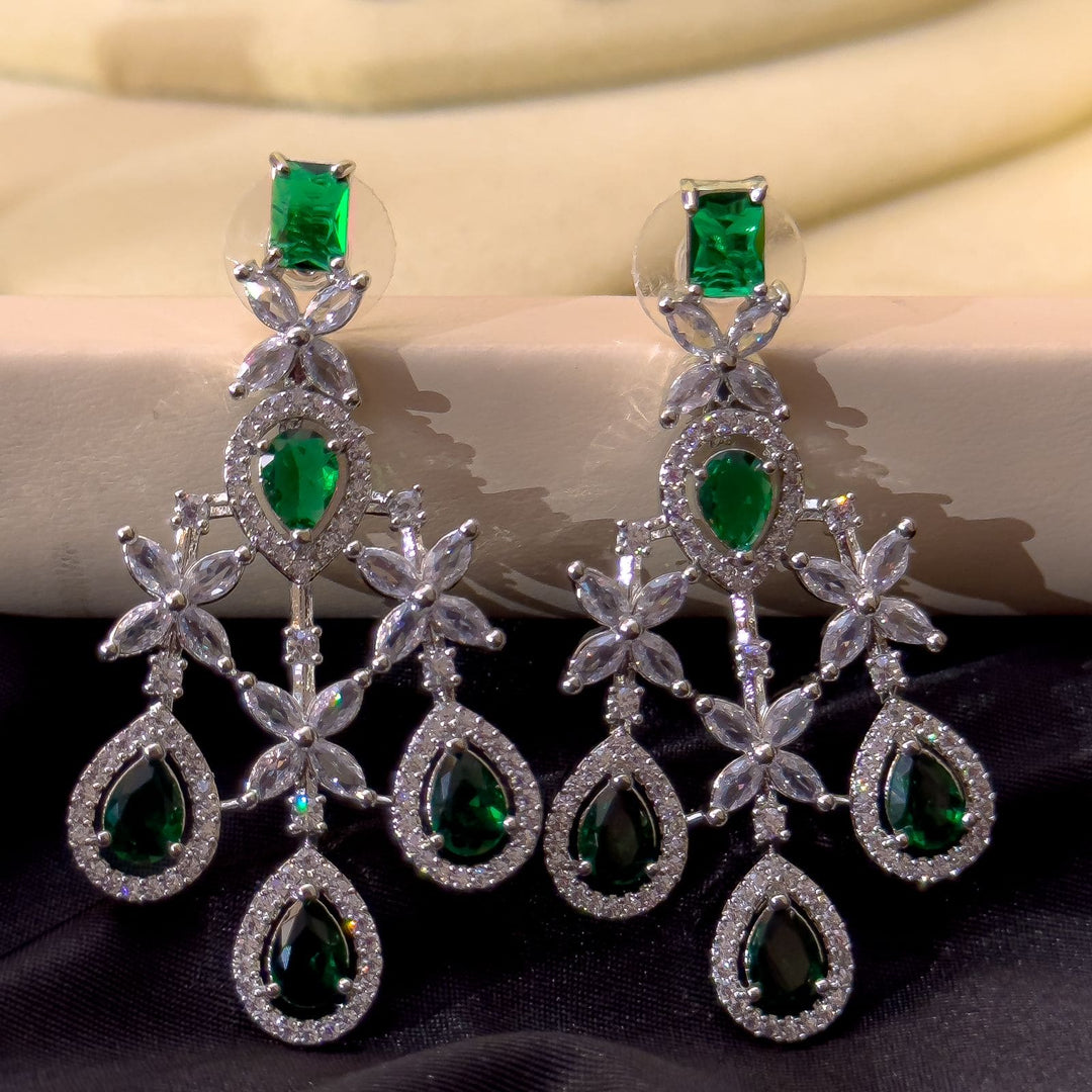 Green Emerald Cut Bride Set