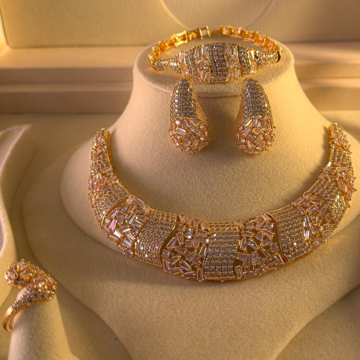 Dubai Gold Cz Bride Set