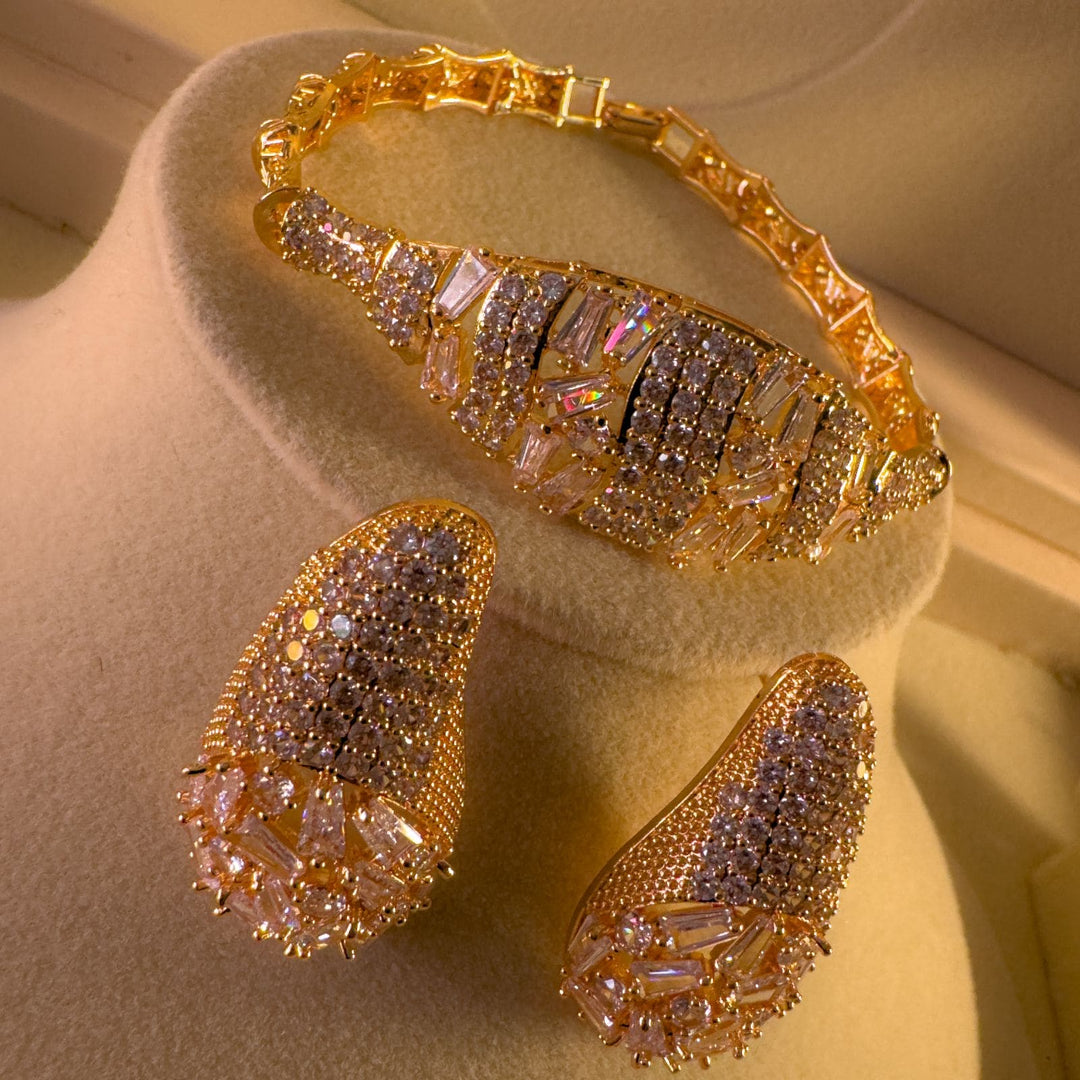 Dubai Gold Cz Bride Set