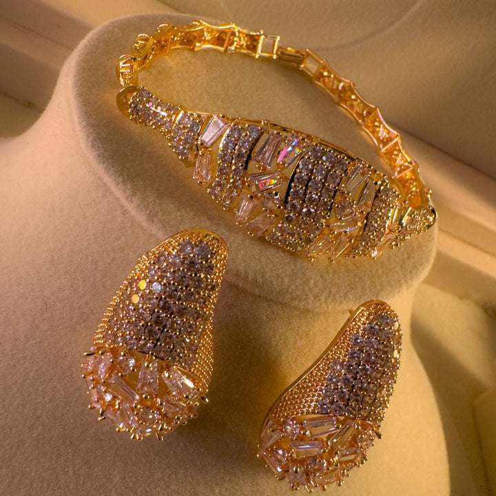 Dubai Gold Cz Bride Set