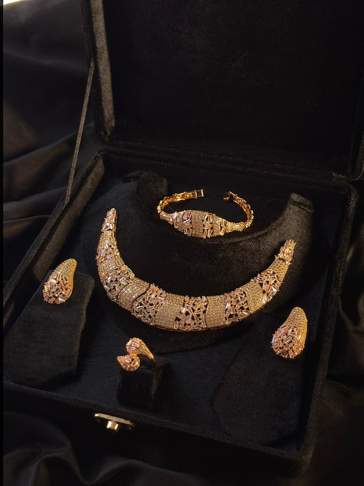 Dubai Gold Cz Bride Set