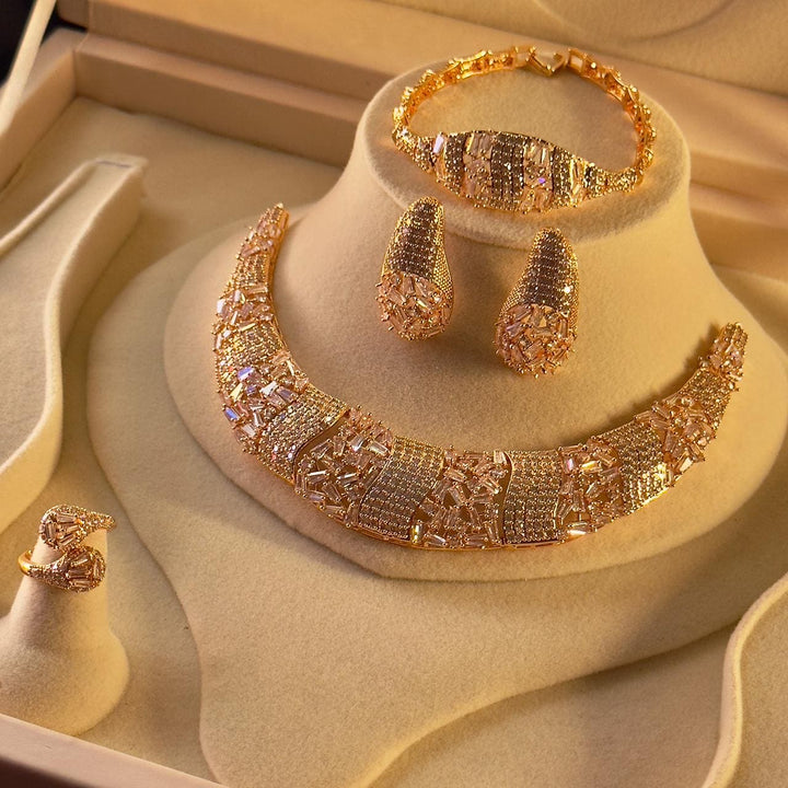 Dubai Gold Cz Bride Set