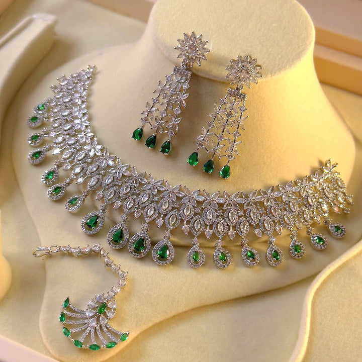 Green Water Drop Bride Set