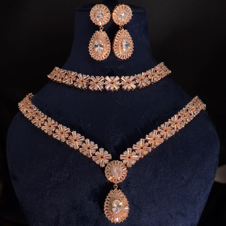 Dubai Gold Plated Zircon Set