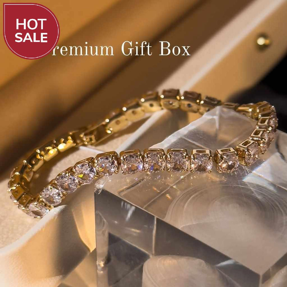 Diamond Cut Tennis 24K Cz Bracelet
