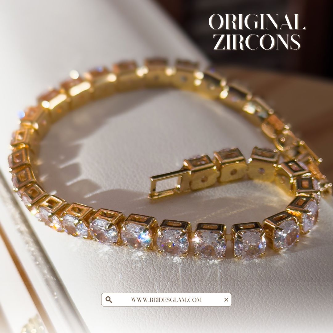 Diamond Cut Tennis 24K Cz Bracelet