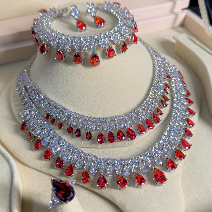 Double Layered Red Cz Set