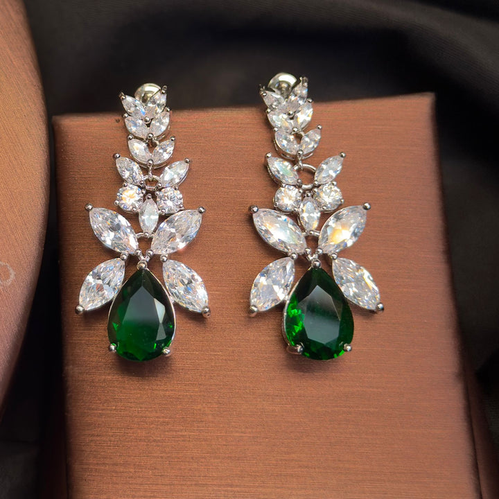 Green Water Drop Cz Set