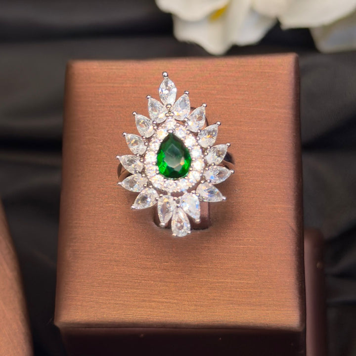 Water Drop Green Cz Bride Set