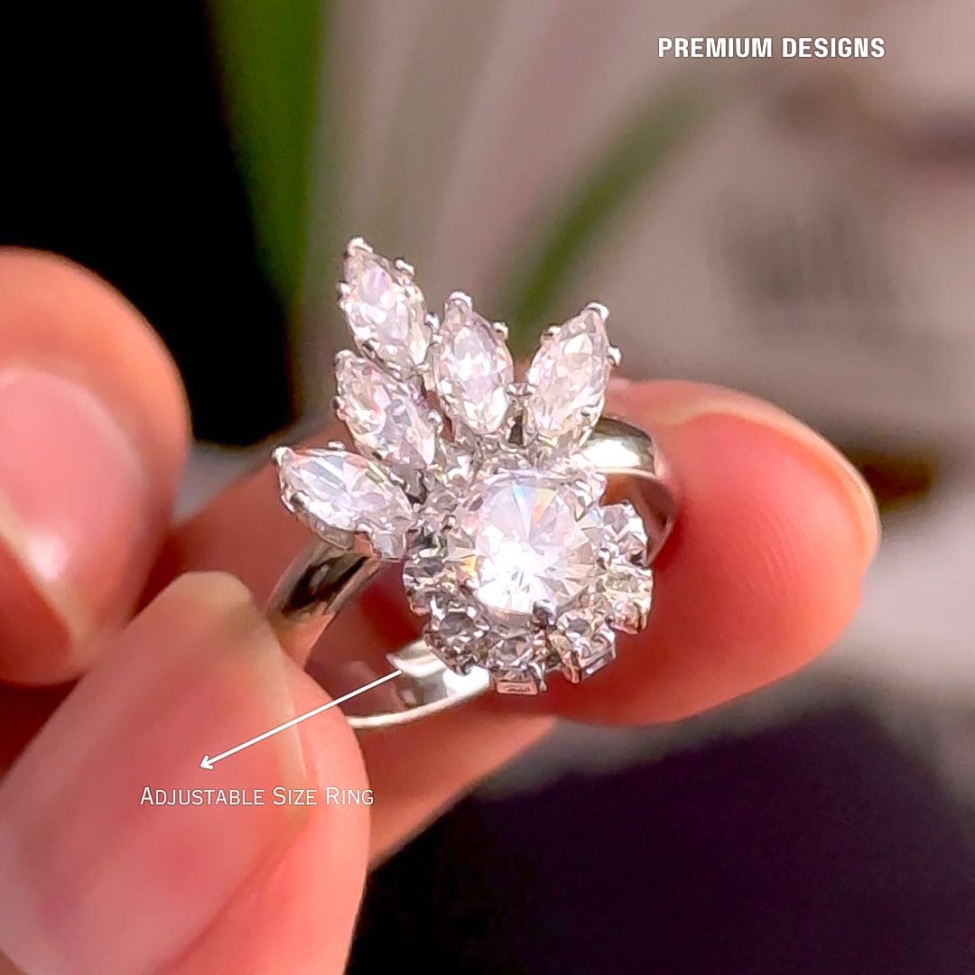 Diamond Cut Cz Flower Set