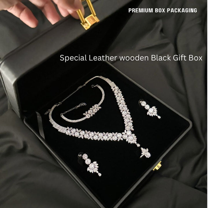 Diamond Cut Cz Flower Set