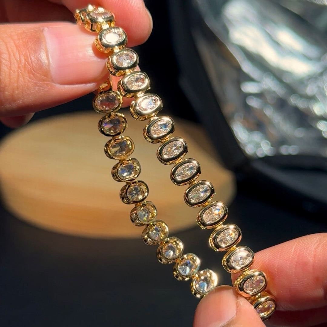 Diamond Cut 24K Cz Bracelet