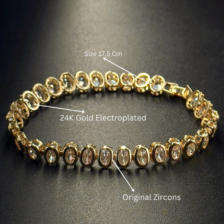 Diamond Cut 24K Cz Bracelet