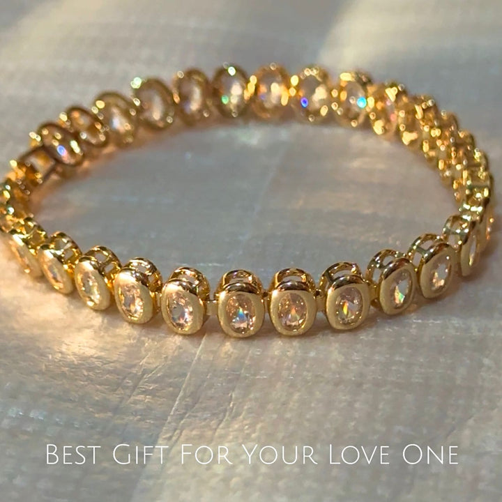 Diamond Cut 24K Cz Bracelet