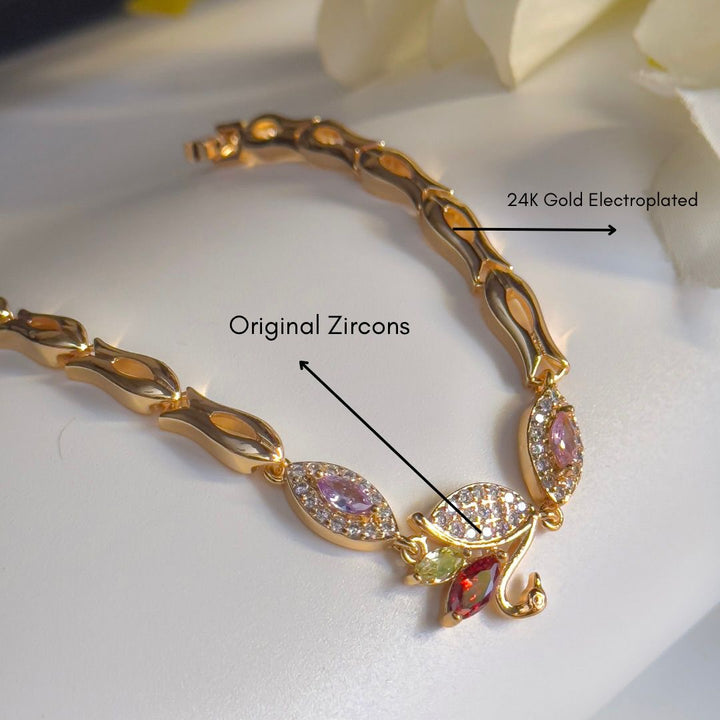 Multicolor Duck Shaped Cz Bracelet