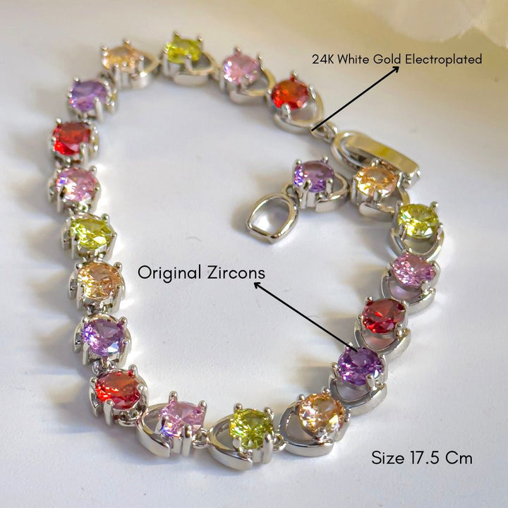 Muticolor Diamond cut Cz Bracelet