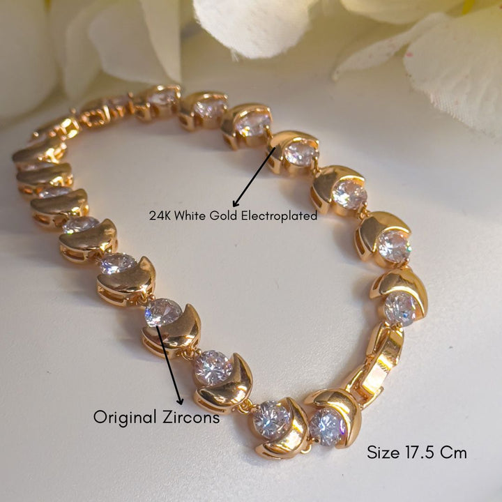 Diamond Cut Golden Cz Bracelet