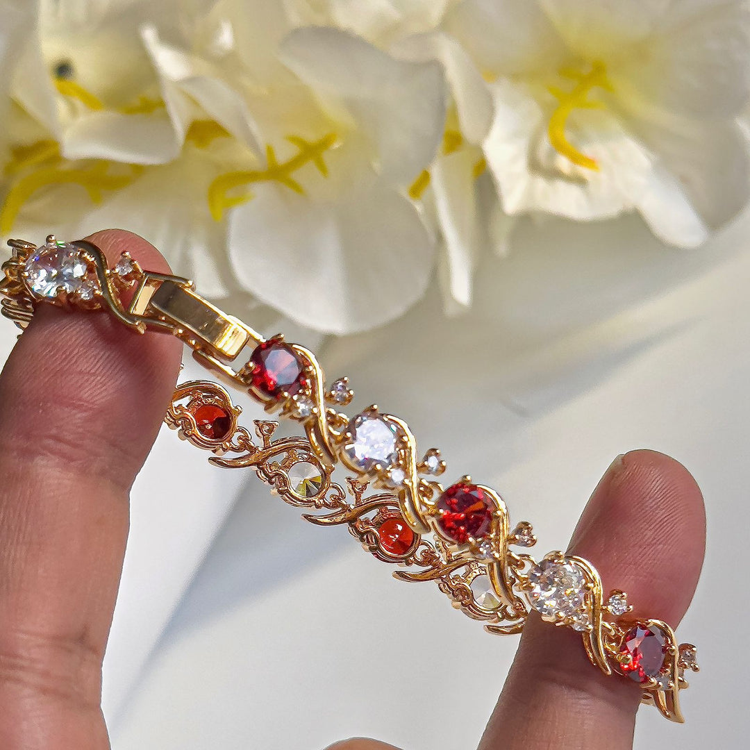 Red Cz Golden Bracelet