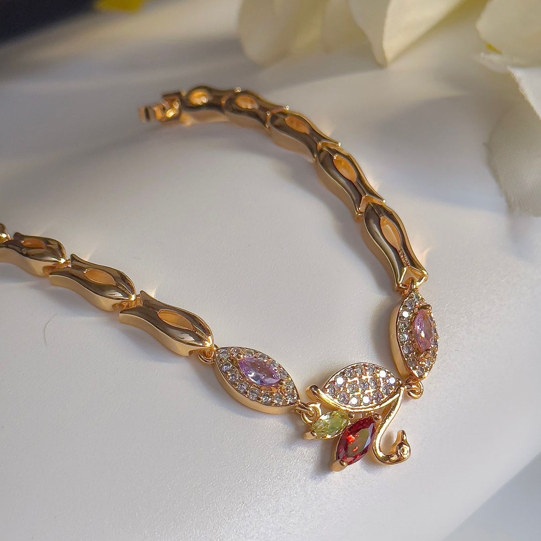 Multicolor Duck Shaped Cz Bracelet