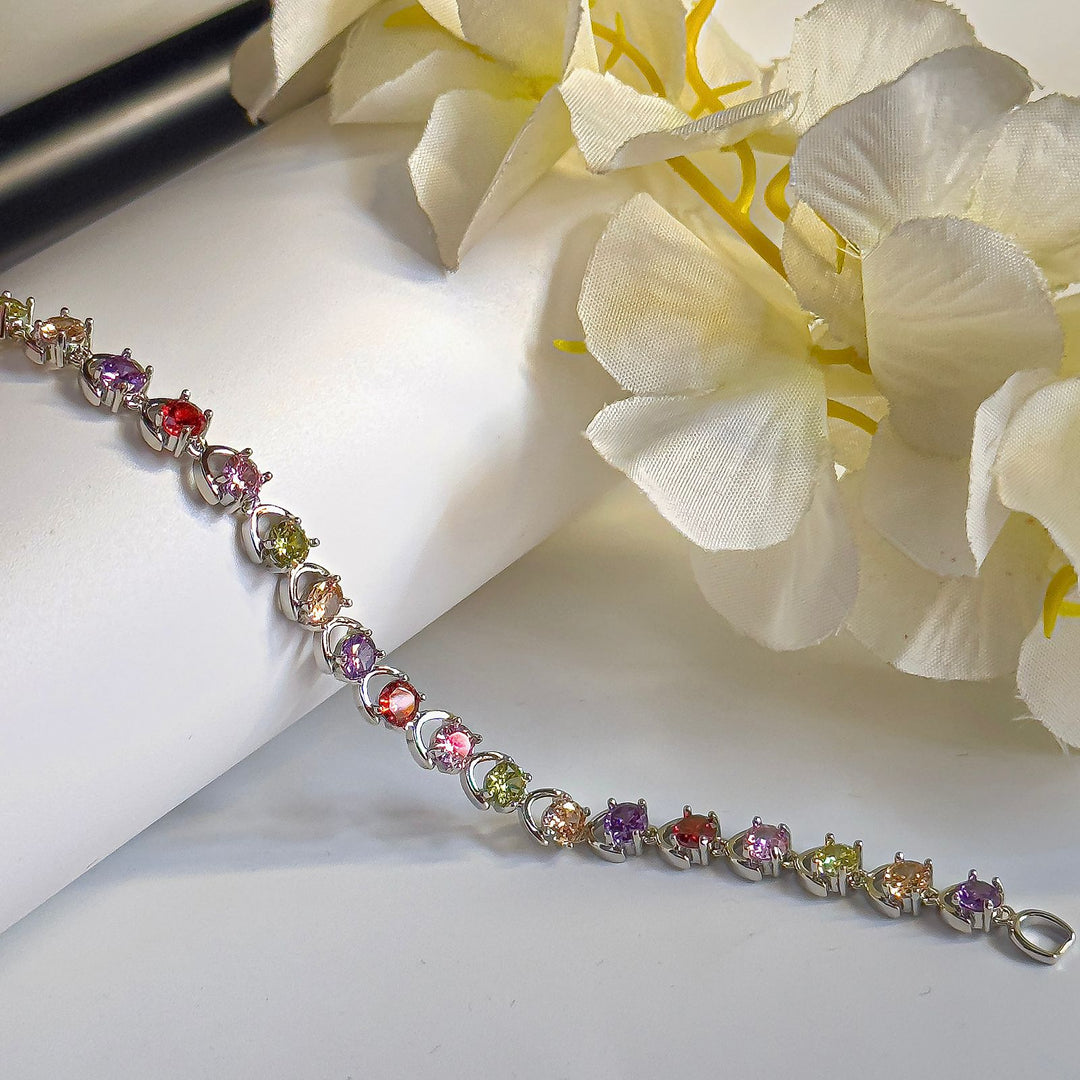 Muticolor Diamond cut Cz Bracelet