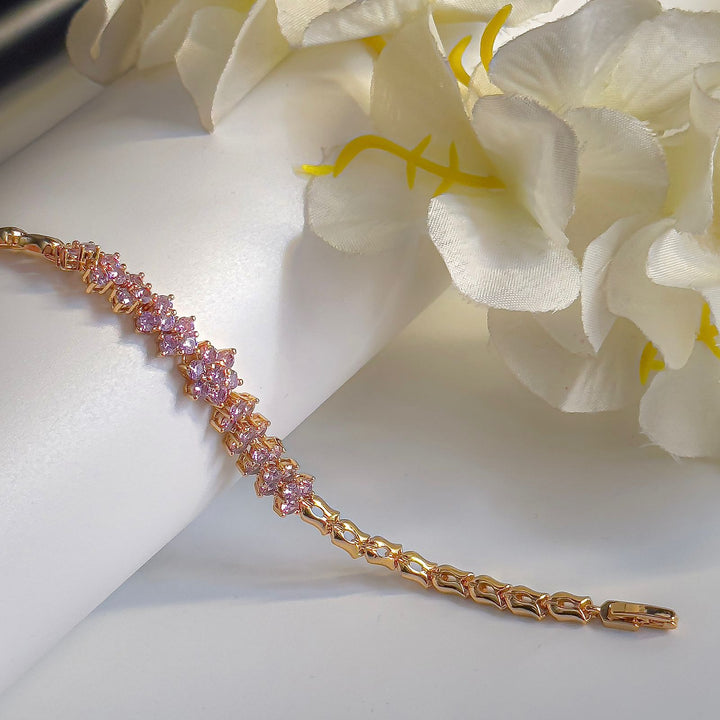 Vintage Style Pink Cz Bracelet