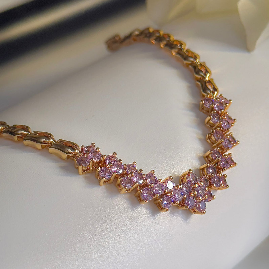 Vintage Style Pink Cz Bracelet