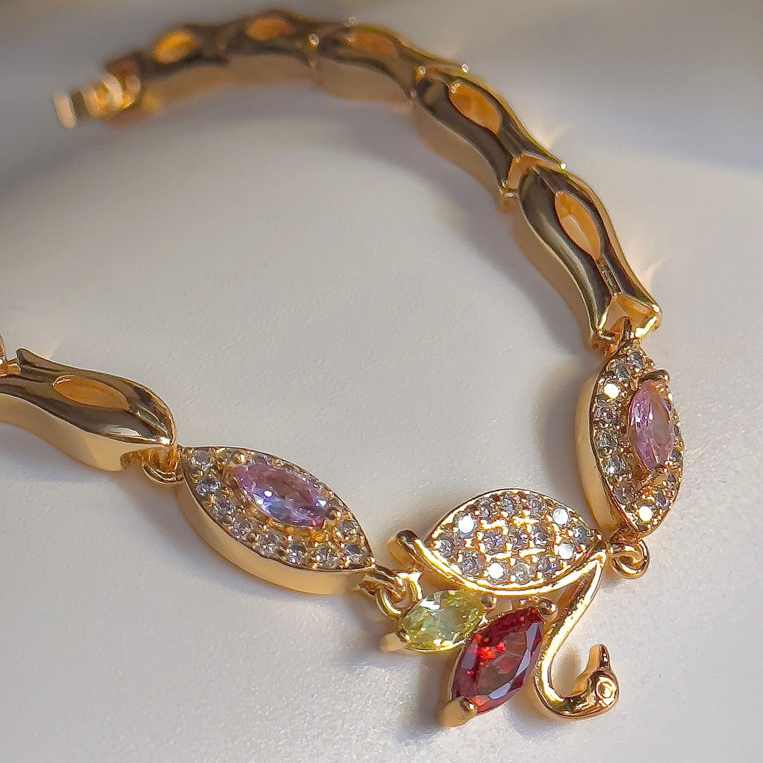 Multicolor Duck Shaped Cz Bracelet