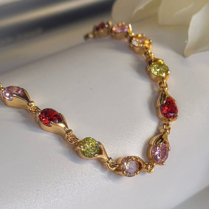 Water Drop Multicolor Cz Bracelet