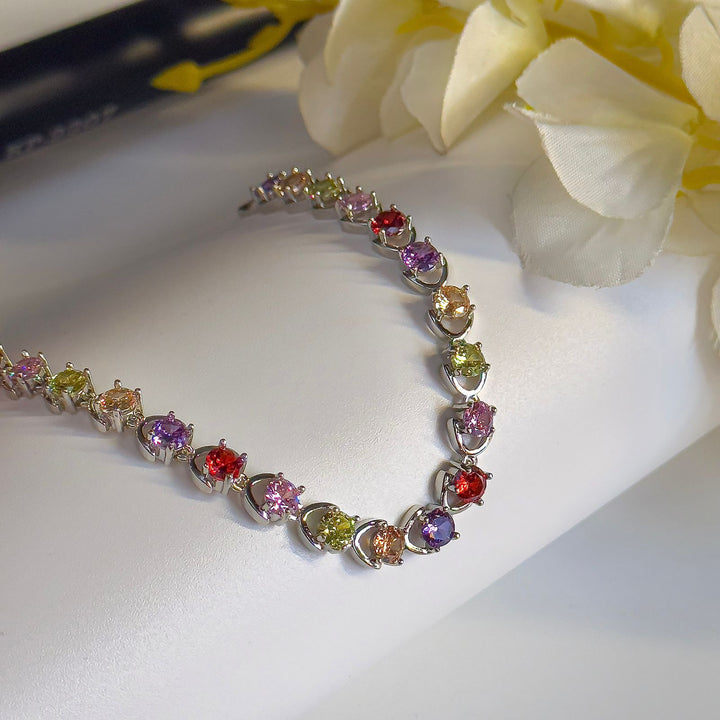 Muticolor Diamond cut Cz Bracelet