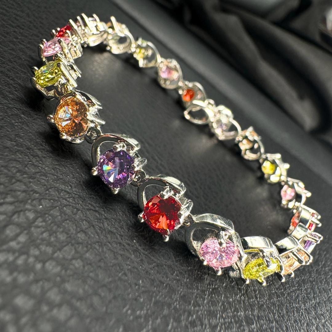 Muticolor Diamond cut Cz Bracelet