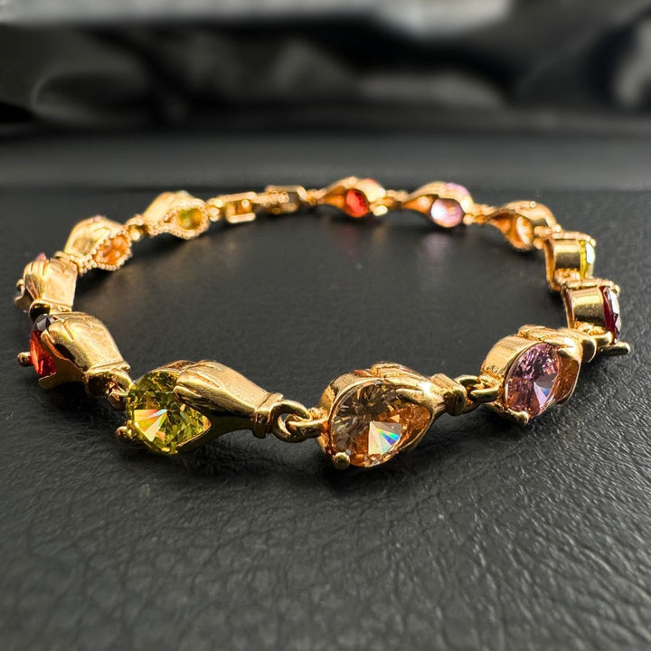 Water Drop Multicolor Cz Bracelet